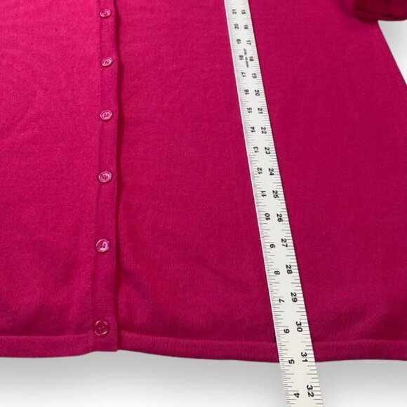 Catherine's Cardigan Womens Sz 1X Pink Button-Front Roll-Tab Crew Neck Sweater - Picture 8 of 10
